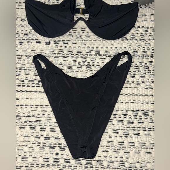 🆕 2/$75 NWT Naked Wardrobe | 2 Piece Underwire Halter Bikini | Black | Large - Picture 3 of 10
